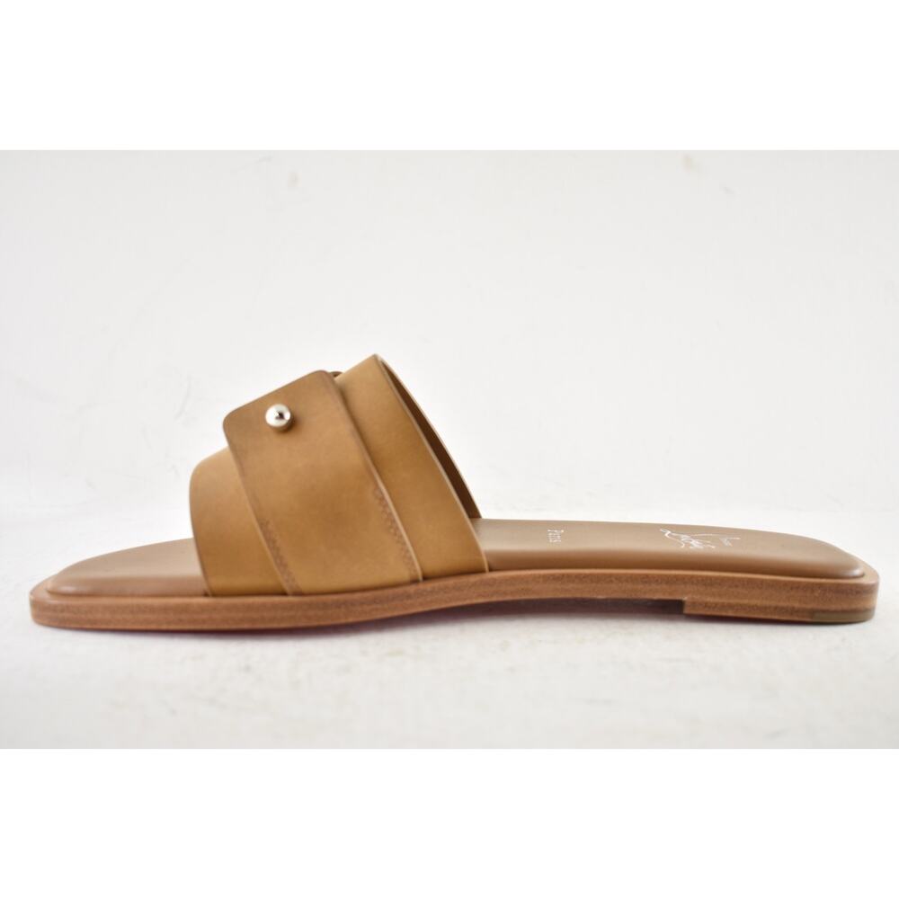 Christian Louboutin Chambelimule Donna Flat Tera Brown Leather Slide Sandal 36 - Picture 12 of 16
